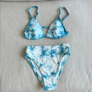 L*Space aqua Tie-Dye Bikini Set
